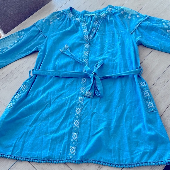 Melissa Odabash Cathy Azure belted embroidered cotton and linen-blend S Dress - Picture 5 of 16